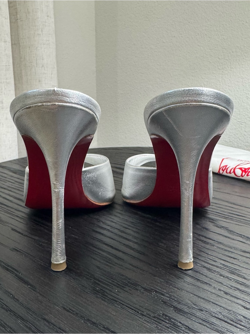 Christian Louboutin Me Dolly 100 Sandals Leather Silver 39 - Picture 7 of 10